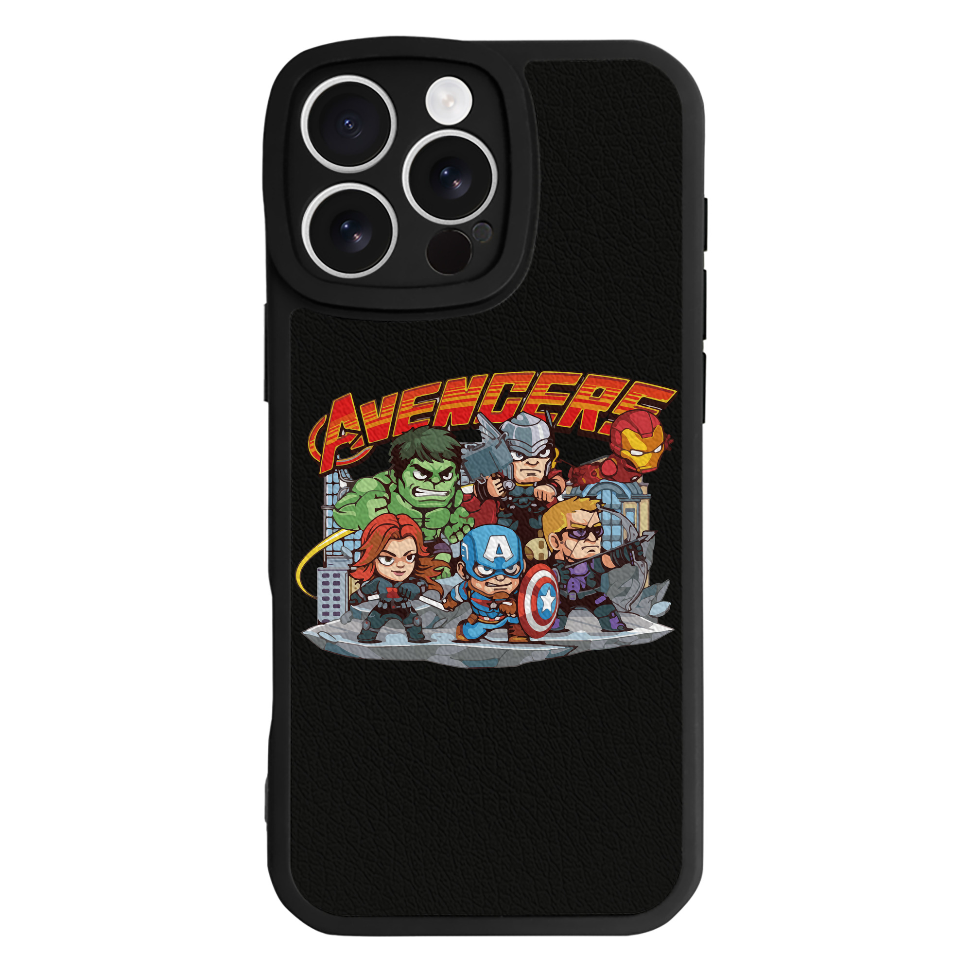 （画像用） アベンジャーズ The Avengers 【iPhone 16シリーズ対応】シリコンスマホケース（レザー調） 材質：シリコン